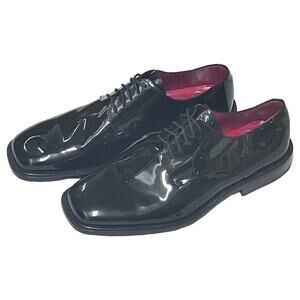 Barney New York x Fratelli Peluso black patent leather Oxfords Shoes Size 40.5